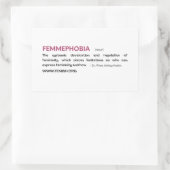 Roze FEMMEFOBIA-Sticker Rechthoekige Sticker (Tas)