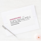 Roze FEMMEFOBIA-Sticker Rechthoekige Sticker (Envelop)