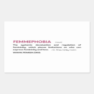 Roze FEMMEFOBIA-Sticker Rechthoekige Sticker