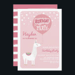 Roze Festive Alpaca Kids Birthday Kaart<br><div class="desc">Kute en unieke verjaardagsfeestuitnodiging voor kinderen met illustraties van een witte alfabet met verjaardagscabine en ballonnen. Deze moderne verjaardagsuitnodiging is perfect voor het lente- en zomerfeest. Dit is beschikbaar in andere kleuren.</div>