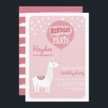 Roze Festive Alpaca Kids Birthday Kaart<br><div class="desc">Kute en unieke verjaardagsfeestuitnodiging voor kinderen met illustraties van een witte alfabet met verjaardagscabine en ballonnen. Deze moderne verjaardagsuitnodiging is perfect voor het lente- en zomerfeest. Dit is beschikbaar in andere kleuren.</div>
