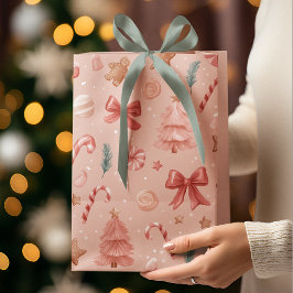 Roze Festive Kerst Fantasievol Patronen Cadeautas