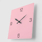Roze FFC0CB Kleur - Optie om naam toe te voegen Vierkante Klok (Hoek)