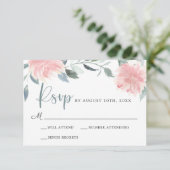 Roze fiasappel Elegant Wedding RSVP (Staand voorkant)