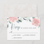 Roze fiasappel Elegant Wedding RSVP (Voorkant / Achterkant)