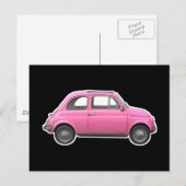 Roze fiat 500 Cinquecento -zestig auto Briefkaart (Voorkant / Achterkant)