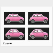 Roze fiat 500 Cinquecento -zestig auto Rechthoekige Sticker (Vel)