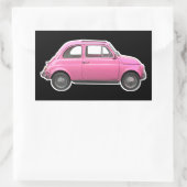 Roze fiat 500 Cinquecento -zestig auto Rechthoekige Sticker (Tas)