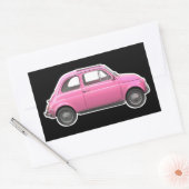 Roze fiat 500 Cinquecento -zestig auto Rechthoekige Sticker (Envelop)