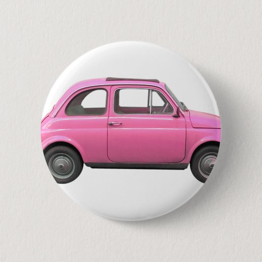 Roze fiat 500 Italiaanse auto Ronde Button 5,7 Cm (Voorkant)