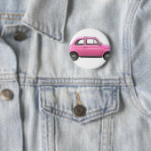 Roze fiat 500 Italiaanse auto Ronde Button 5,7 Cm (In situ)