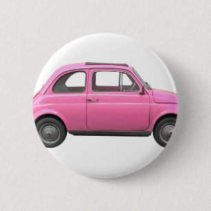 Roze fiat 500 Italiaanse auto Ronde Button 5,7 Cm