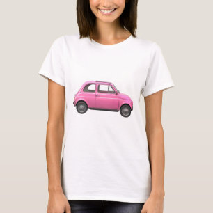 Roze fiat 500  Italiaanse auto T-shirt