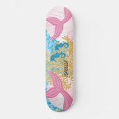 Roze fiberskateboard van de Zeemeermin Persoonlijk Skateboard (Voorkant)