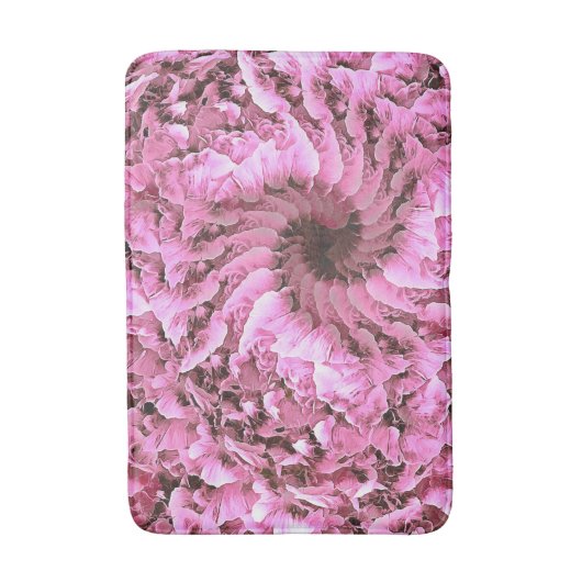 Roze Fibonacci Floral Bathmat Badmat (Voorkant Verticaal)