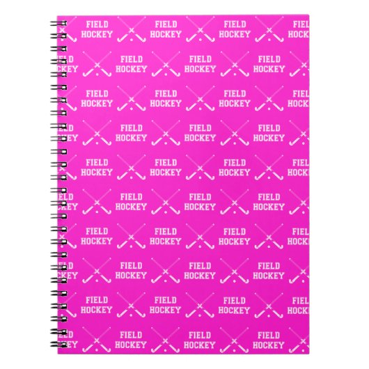 Roze fieldhockey-laptop notitieboek (Voorkant)
