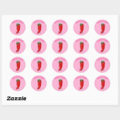 Roze Fiesta Bruiloft Feest Rode Hete Peper Bewerkb Ronde Sticker (Vel)