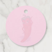 Roze Fiesta Bruiloftsfeest Met Rode Hete Peper Div Bedankjes Labels (Achterkant)