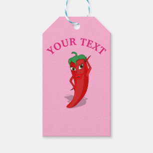 Roze Fiesta Bruiloftsfeest Met Rode Hete Peper Div Cadeaulabel