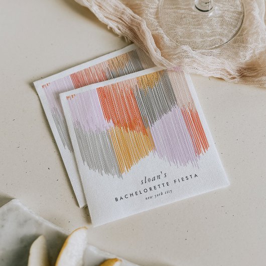 Roze Fiesta Modern Fringe Bachelorette Party Servet