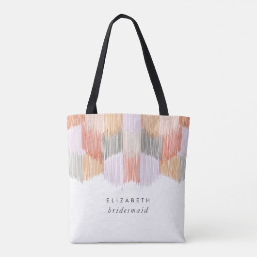 Roze Fiesta Moderne Franje Bachelorette-feestje Tote Bag (Achterkant)