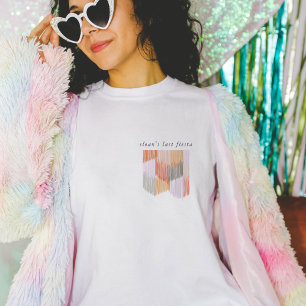 Roze Fiesta Moderne Franje Meisjes-van-het-uitgaan T-shirt
