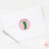 Roze fiesta Vrijgezellenfeest met groene pepper di Ronde Sticker (Envelop)