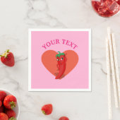 Roze fiesta Vrijgezellenfeest met rode hete pepper Servet (Insitu)