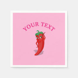 Roze fiesta Vrijgezellenfeest met rode hete pepper Servet