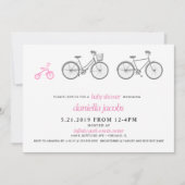 Roze Fiets Baby shower Kaart (Voorkant)
