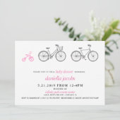 Roze Fiets Baby shower Kaart (Staand voorkant)