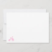 Roze Fiets Baby shower Kaart (Achterkant)