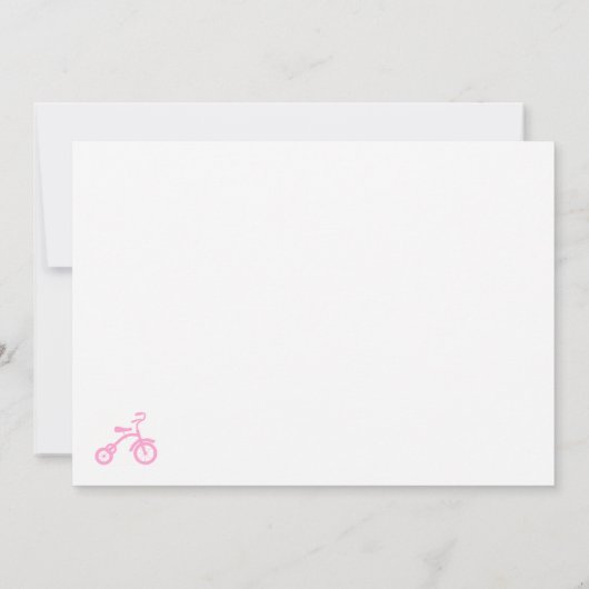 Roze Fiets Baby shower Kaart (Achterkant)