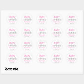 Roze Fiets Baby shower Ronde Sticker (Vel)
