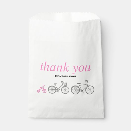 Roze fiets bedankzakje (Voorkant)