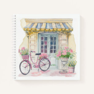 Roze fiets bij Paris kogeljournal notitieboek