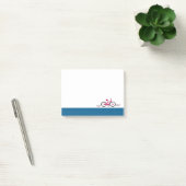 Roze fiets blauwe rand met patroon post-it® notes (Kantoor)