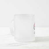 Roze Fiets Bloemmand LOCATIE Zomer Fun Matglas Koffiemok (Voorkant links)