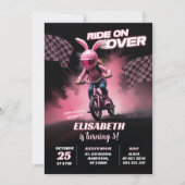 Roze Fiets BMX Racing Verjaardag Meisje Kaart (Voorkant)