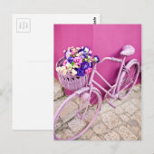 Roze fiets briefkaart (Voorkant / Achterkant)