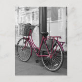 Roze fiets briefkaart (Voorkant)