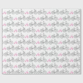 Roze fiets cadeaupapier (Vlak)