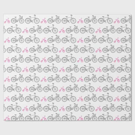 Roze fiets cadeaupapier (Vlak)