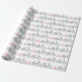 Roze fiets cadeaupapier (Uitgerold)