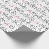 Roze fiets cadeaupapier (Hoek)