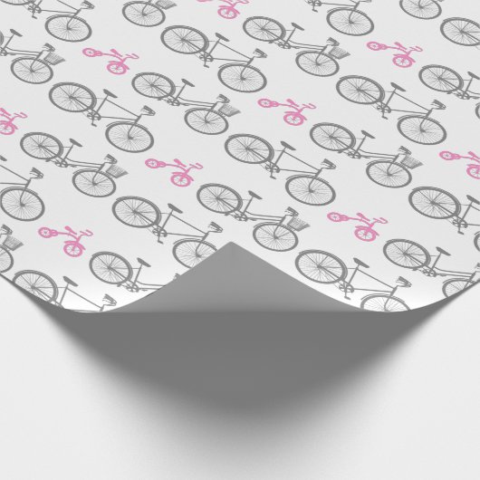 Roze fiets cadeaupapier (Hoek)