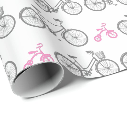 Roze fiets cadeaupapier (Rol Hoek)