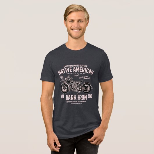 Roze fiets en tekst ontwerp Tri-Blend shirt (Voorkant volledig)