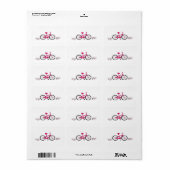Roze fiets etiket (Full Sheet)