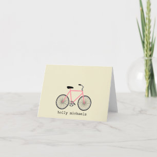 Roze fiets gepersonaliseerde briefkaarten